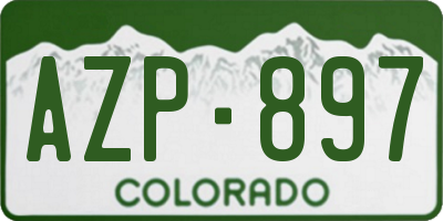 CO license plate AZP897