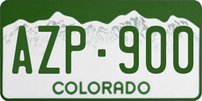 CO license plate AZP900