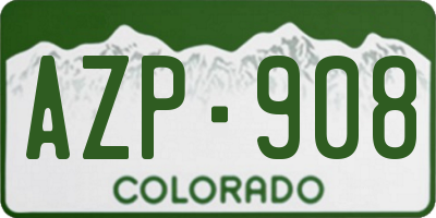 CO license plate AZP908