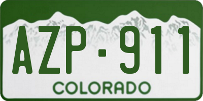 CO license plate AZP911