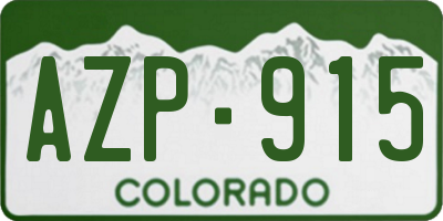 CO license plate AZP915