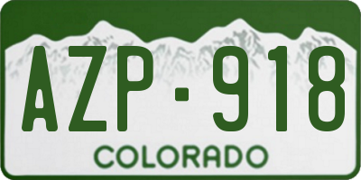 CO license plate AZP918