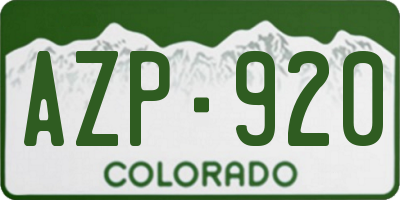 CO license plate AZP920