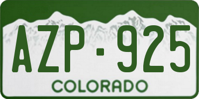 CO license plate AZP925