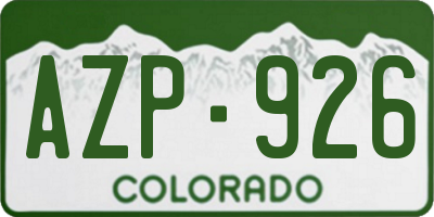 CO license plate AZP926