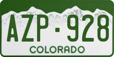 CO license plate AZP928