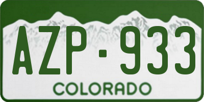 CO license plate AZP933