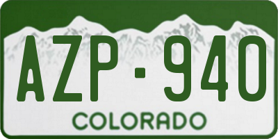 CO license plate AZP940