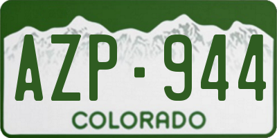 CO license plate AZP944
