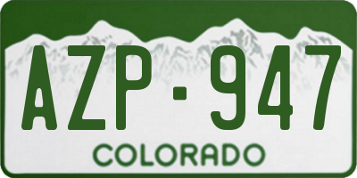 CO license plate AZP947