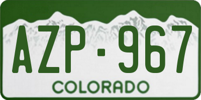 CO license plate AZP967