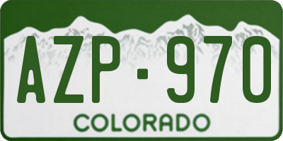 CO license plate AZP970