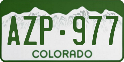 CO license plate AZP977