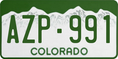 CO license plate AZP991