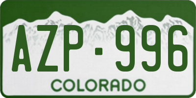 CO license plate AZP996