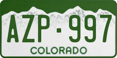 CO license plate AZP997