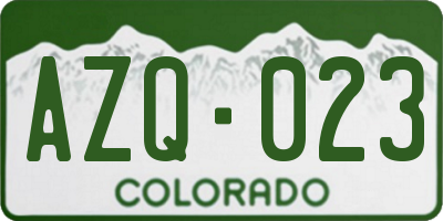CO license plate AZQ023