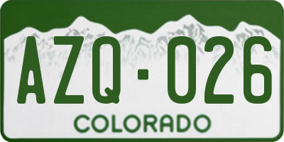 CO license plate AZQ026