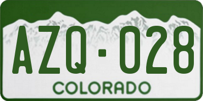 CO license plate AZQ028