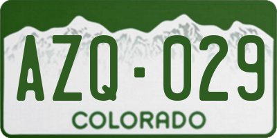 CO license plate AZQ029