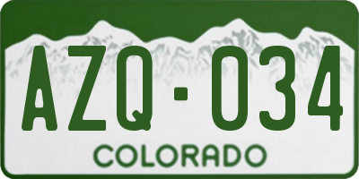 CO license plate AZQ034