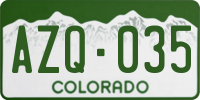 CO license plate AZQ035