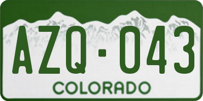 CO license plate AZQ043