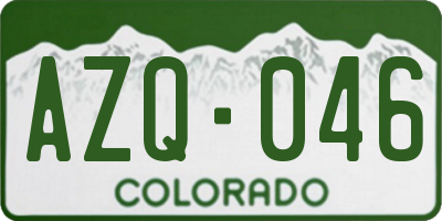 CO license plate AZQ046