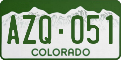 CO license plate AZQ051