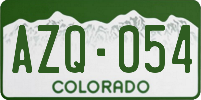 CO license plate AZQ054