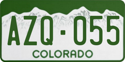 CO license plate AZQ055