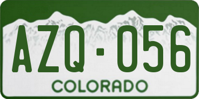 CO license plate AZQ056