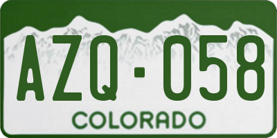 CO license plate AZQ058