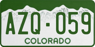 CO license plate AZQ059