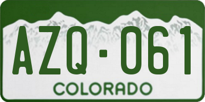 CO license plate AZQ061