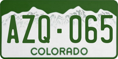 CO license plate AZQ065