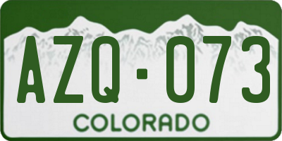 CO license plate AZQ073