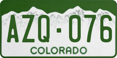 CO license plate AZQ076