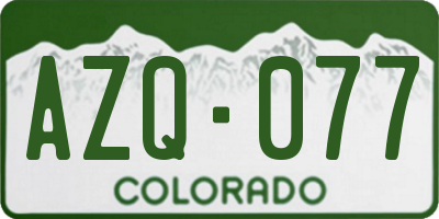 CO license plate AZQ077