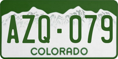 CO license plate AZQ079