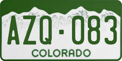 CO license plate AZQ083