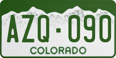 CO license plate AZQ090