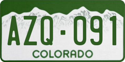 CO license plate AZQ091