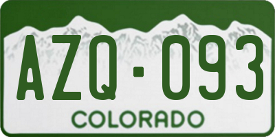 CO license plate AZQ093