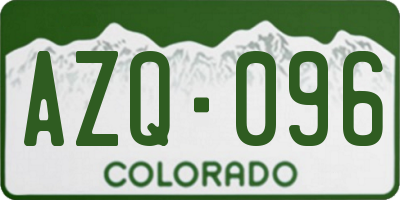 CO license plate AZQ096