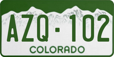 CO license plate AZQ102