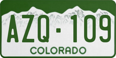CO license plate AZQ109