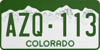 CO license plate AZQ113