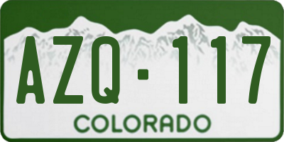 CO license plate AZQ117