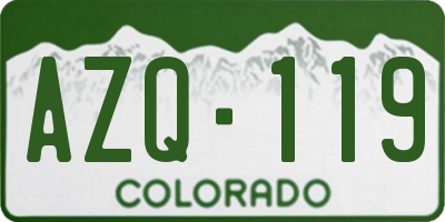 CO license plate AZQ119